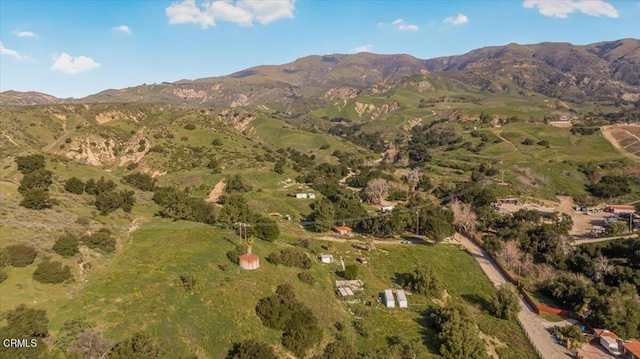 aerial view with a mountain view