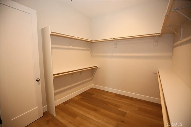 spacious closet featuring hardwood / wood-style floors