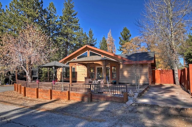 bungalow featuring a gazebo