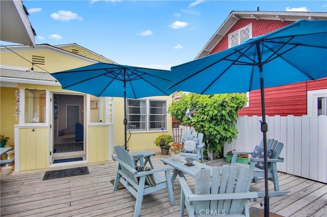 view of wooden deck