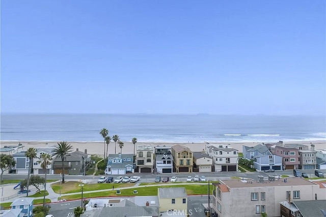 property view of water with a beach view