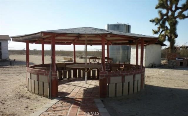 exterior space with a gazebo