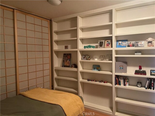 bedroom featuring wood-type flooring