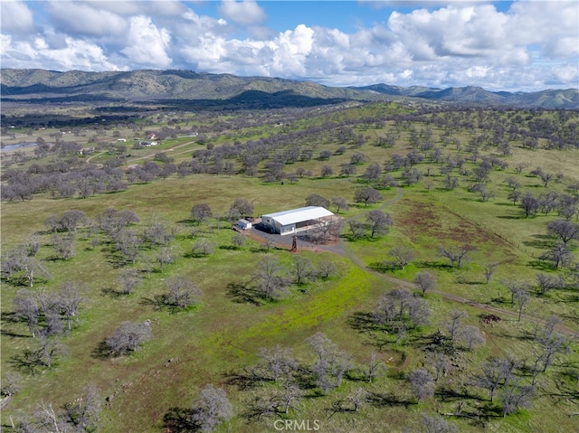 drone / aerial view with a mountain view