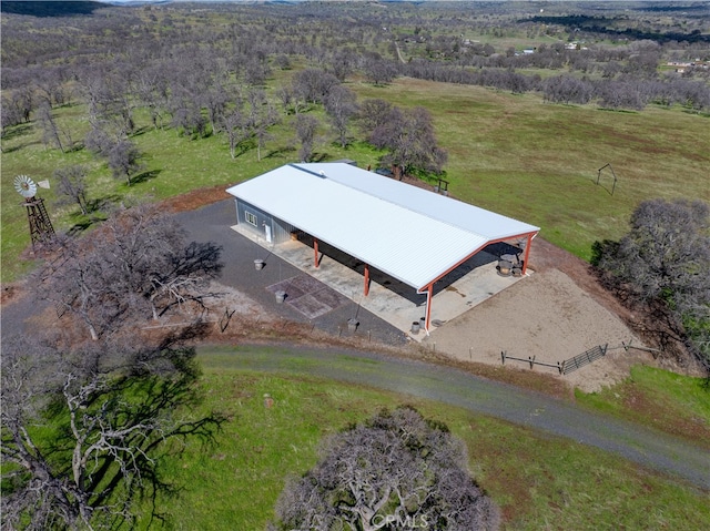 drone / aerial view featuring a rural view