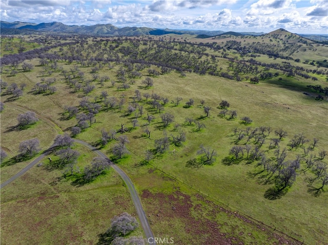 aerial view with a mountain view