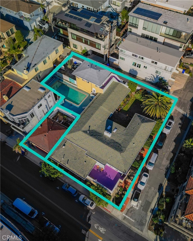 aerial view featuring a residential view