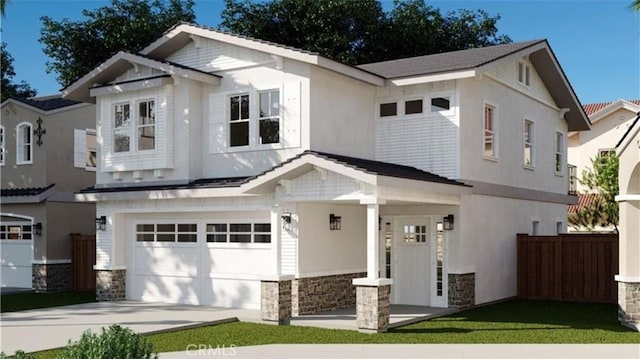 view of front of home with a garage