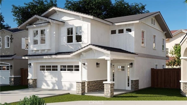 view of front of property featuring a garage