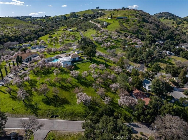 aerial view featuring a mountain view