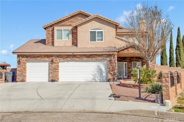 view of front of house with a garage