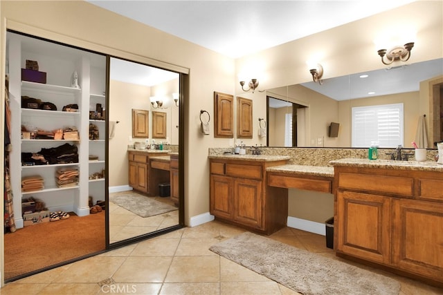 bathroom featuring vanity and tile patterned floors