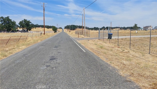 view of street featuring a rural view