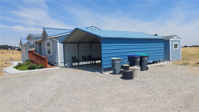 exterior space with a carport