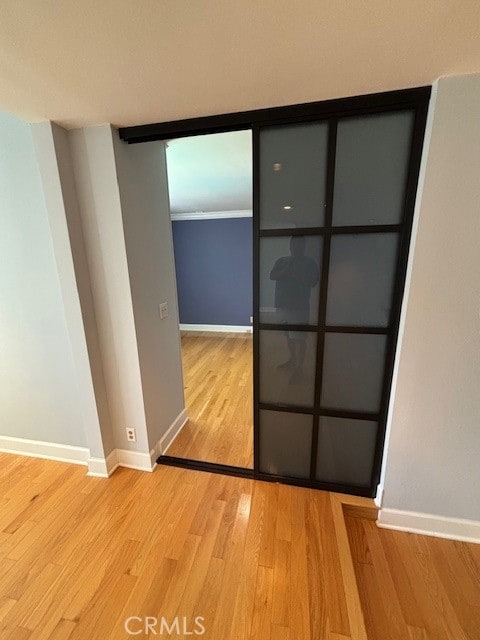 interior space with light hardwood / wood-style flooring