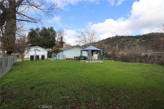 view of yard with a gazebo