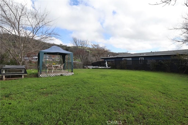 view of yard with a gazebo