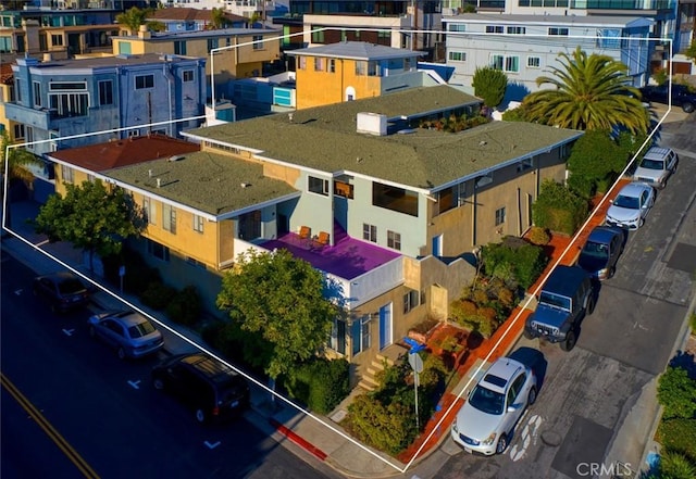 bird's eye view with a residential view