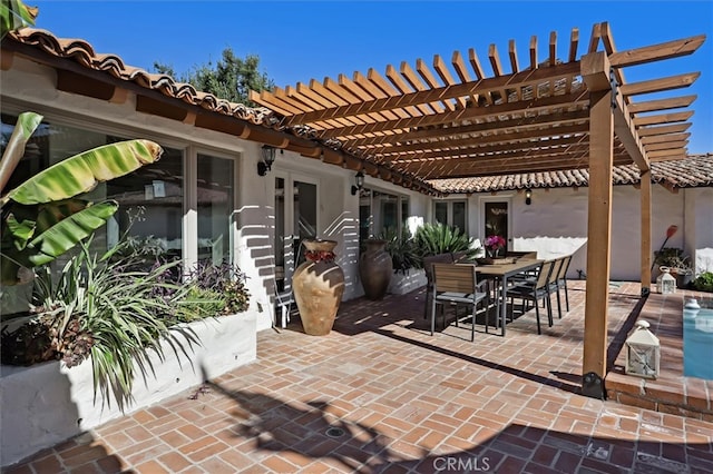 view of patio / terrace featuring a pergola