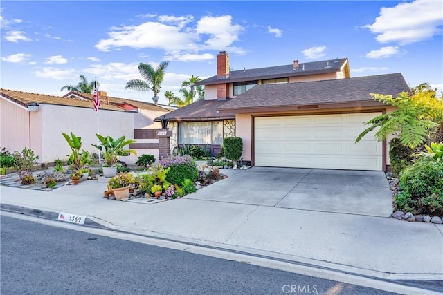 view of front property with a garage