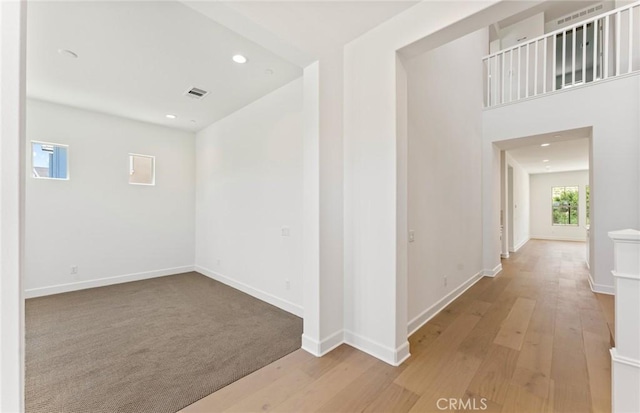 empty room featuring light wood-type flooring