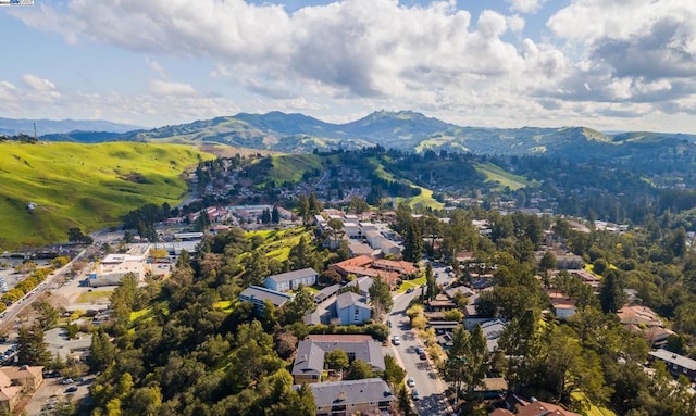 drone / aerial view with a mountain view