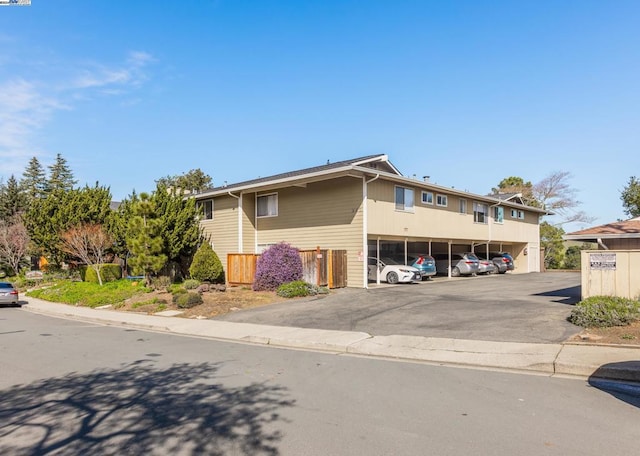 view of front of house featuring a carport