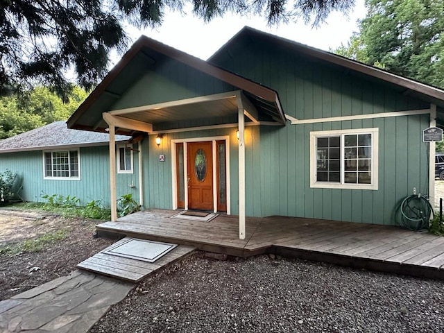 view of front of house featuring a deck