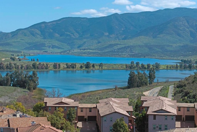 view of water feature with a mountain view