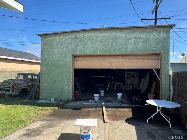 view of garage