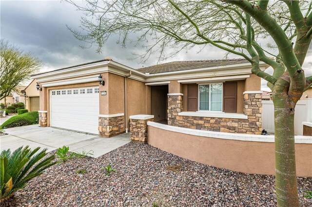 single story home with a garage