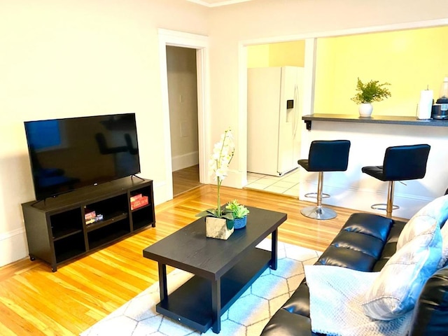 living room with wood-type flooring