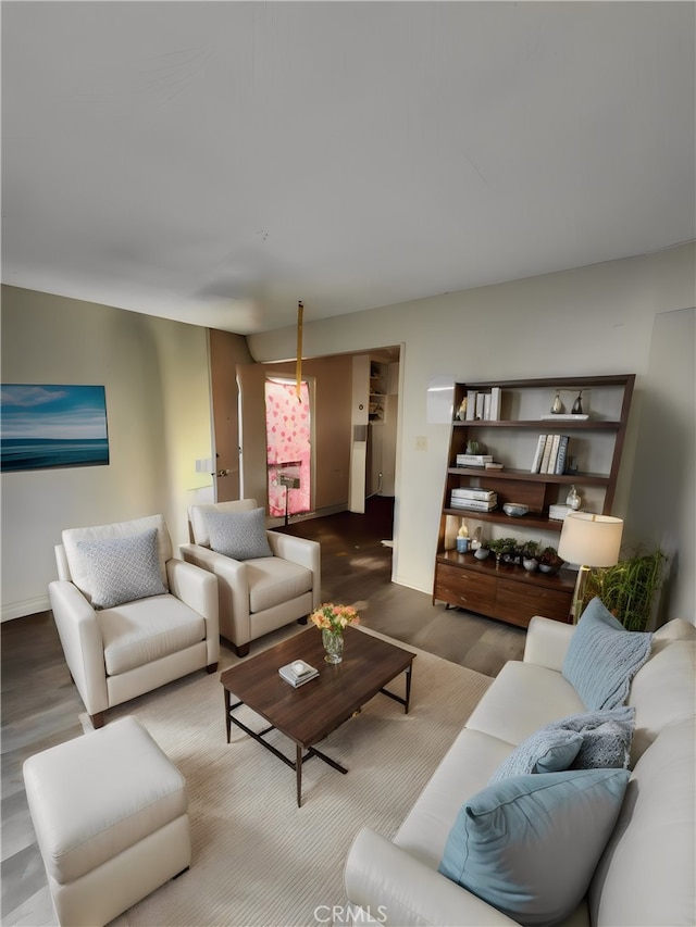 living room featuring hardwood / wood-style flooring