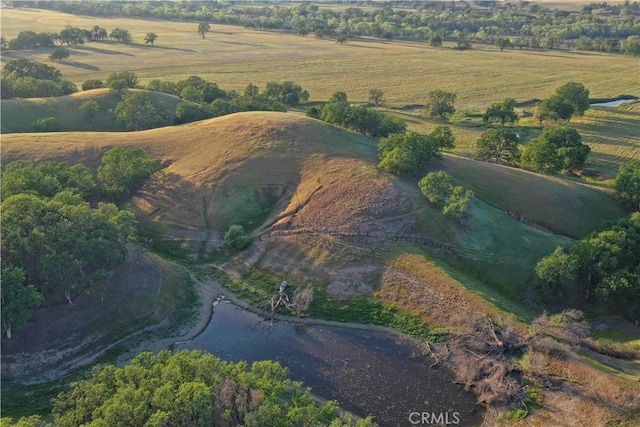 drone / aerial view with a rural view