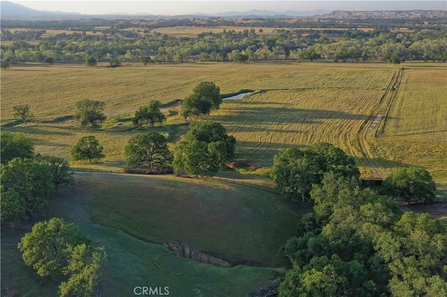 aerial view with a rural view