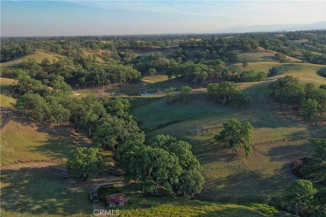 drone / aerial view with a rural view