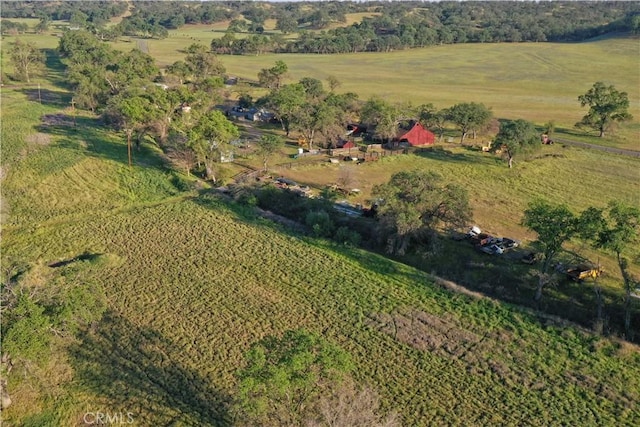 drone / aerial view with a rural view