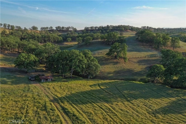 drone / aerial view featuring a rural view