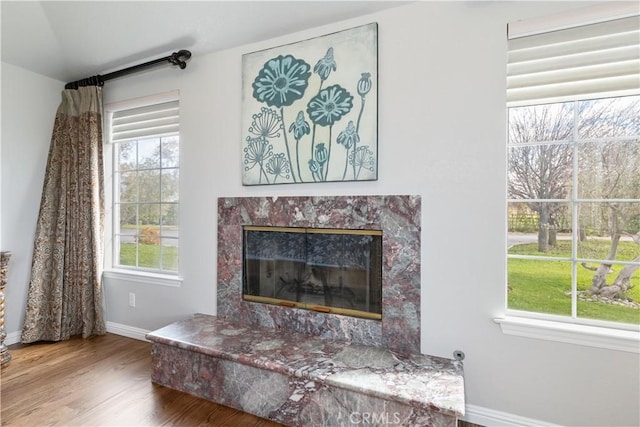 interior details with hardwood / wood-style flooring