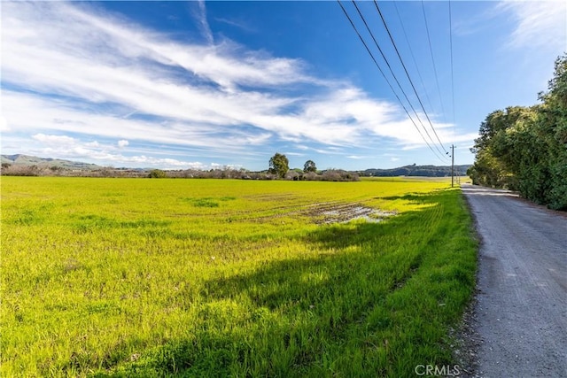 view of street featuring a rural view