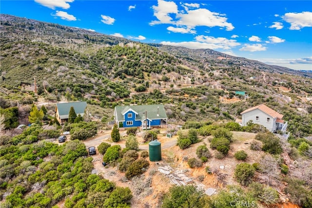 bird's eye view with a mountain view