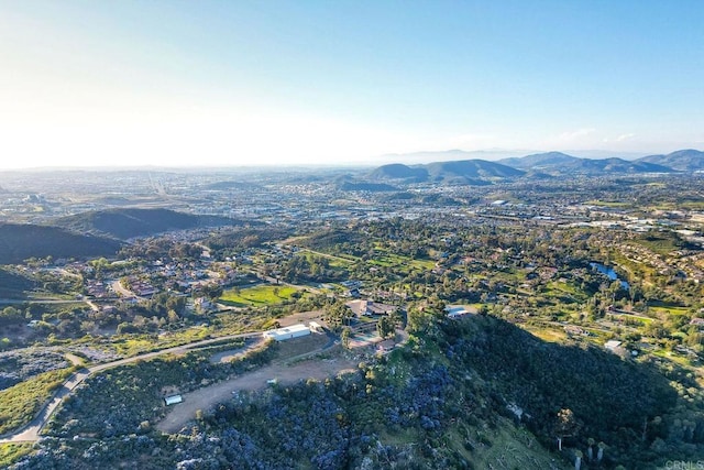 bird's eye view featuring a mountain view