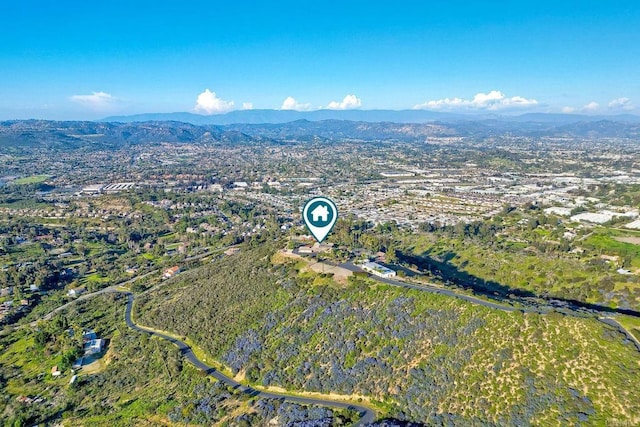 aerial view featuring a mountain view