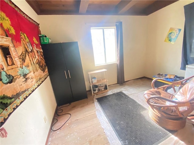 bedroom featuring light wood-type flooring