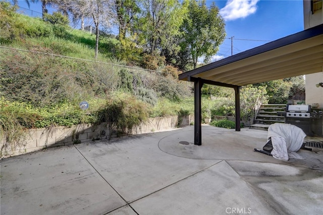 view of patio / terrace featuring grilling area