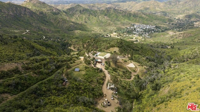 drone / aerial view with a mountain view