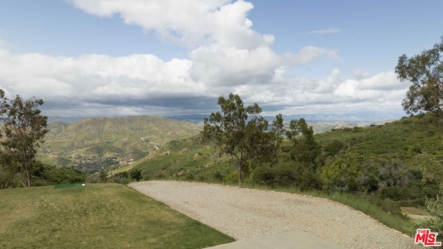 view of road featuring a mountain view