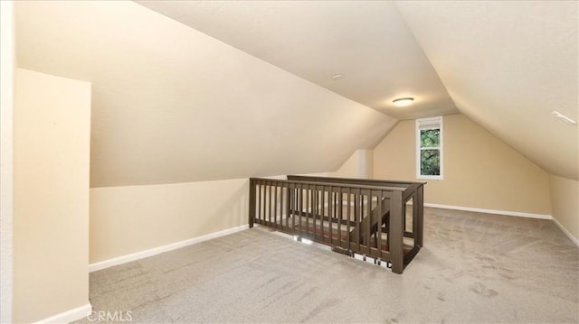 additional living space with carpet and vaulted ceiling