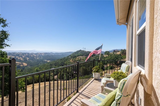 balcony with a mountain view