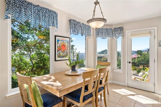 view of tiled dining space